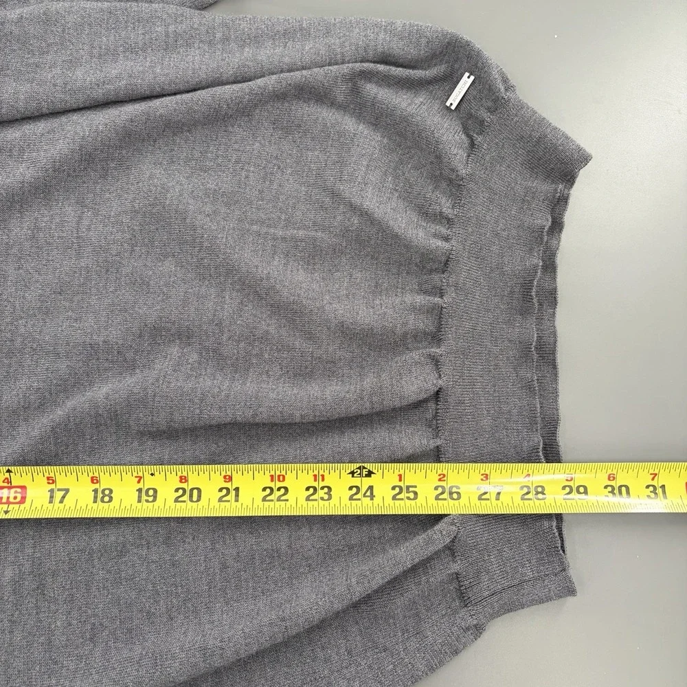 Bugatchi 100% Super Merino Wool Long Sleeve Polo Sweater Men Size 2XL Anthracite